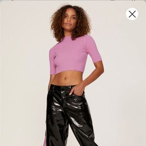 Herve Leger Mock Neck Short Sleeve Crop Top. Great condition.